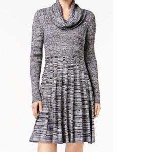 Calvin Klein Cowl Neck Fit & Flare Dress Grey XL